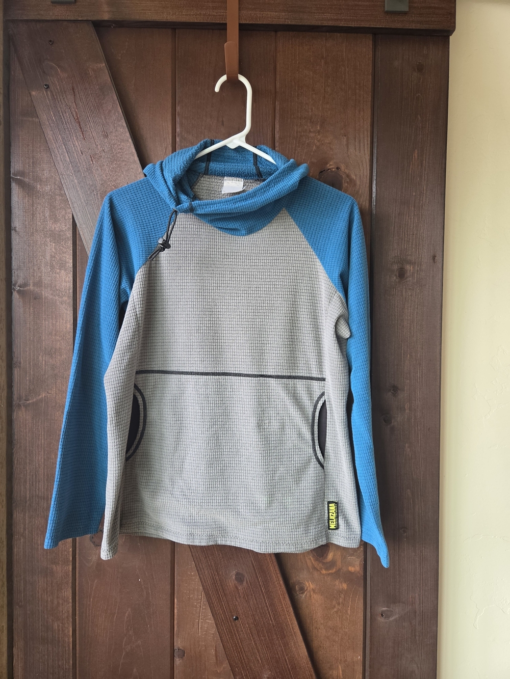 Melanzana Blue and Gray Microfleece Hoodie